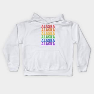 ALASKA RAINBOW TYPOGRAPHY Kids Hoodie